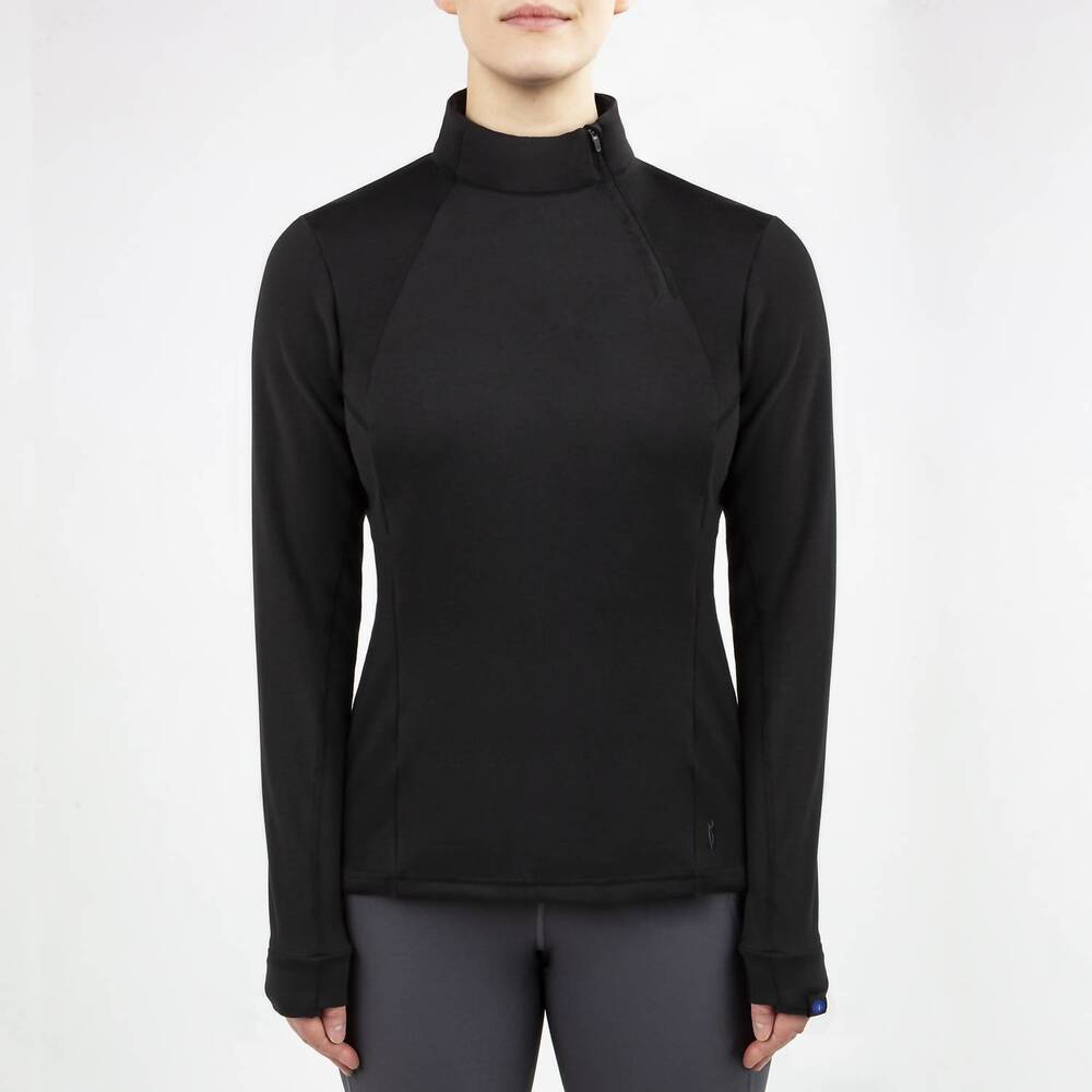NEW IRIDEON kids himalayan half zip top in black